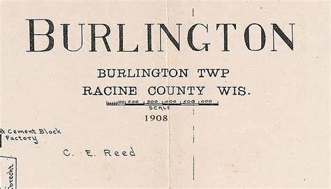 1908 Town Map Of Burlington Racine County Wisconsin Etsy