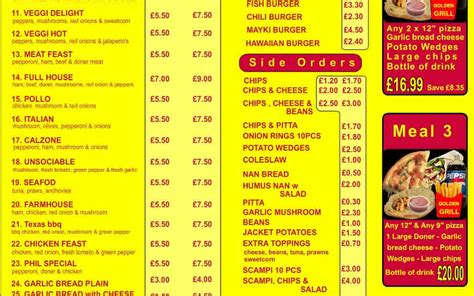 Golden Grill Menu - Kebabs - Burgers - Pizza - No1 in Nottingham UNLIM