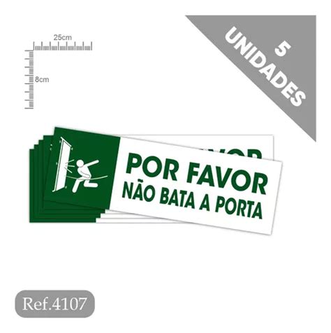 Adesivos Sinalização Por Favor Não Bata A Porta MercadoLivre