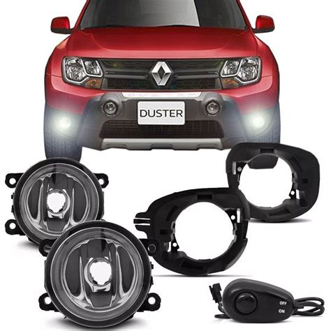 Kit Farol De Milha Completo Renault Duster 2016 17 18 19 Auxiliar Neblina