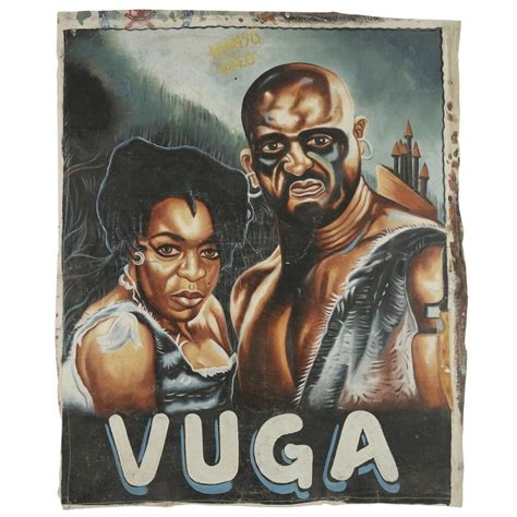 Hand Painted Ghana Movie Cinema Poster African Used Flour Sack Canvas