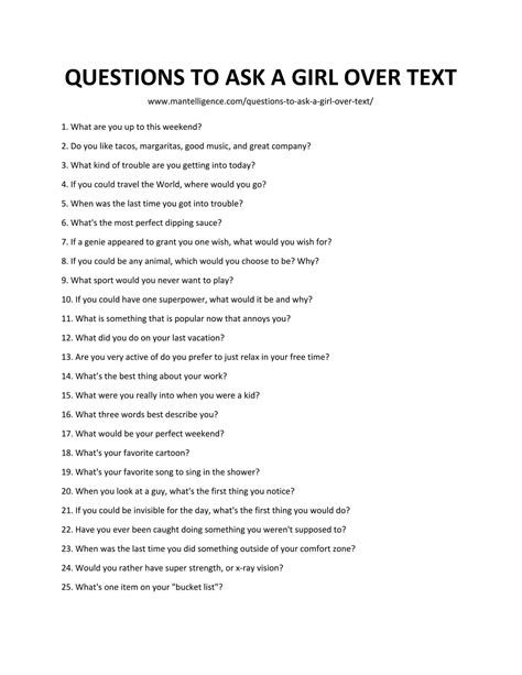 57 Good Questions To Ask A Girl Over Text Spark Great Conversations