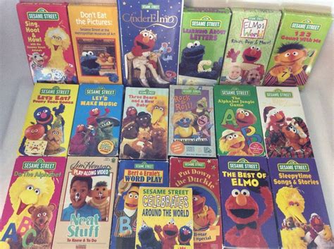 Sesame Street Lot of 19 VHS Video Tapes Big Bird Elmo Bert Ernie | eBay ...