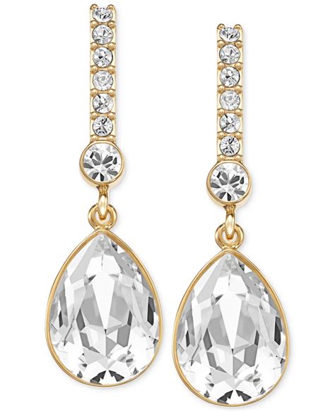 Swarovski Gold Tone Crystal Drop Earrings In Metallic Lyst