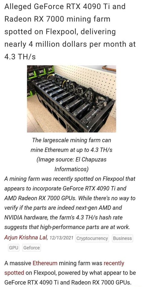 Alleged Geforce Rtx Ti And Radeon Rx Mining Farm Spotted On