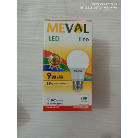 Jual Lampu LED Meval Cahaya Warm White Kuning 3000k 9w 7w 5w