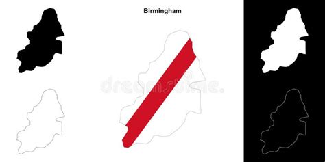 Mapa De Contorno De Birmingham Ilustra O Do Vetor Ilustra O De