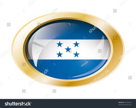 Honduras Shiny Button Flag Golden Ring Stock Vector Royalty Free