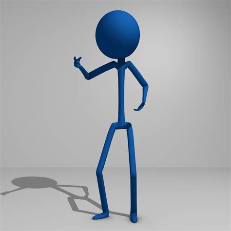 Stickman 3d Model 5 Blend 3ds Dae Obj Fbx Max Free3d
