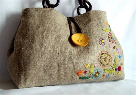 Items Similar To Hand Embroidered Linen And Cotton Tote Bag Every Day