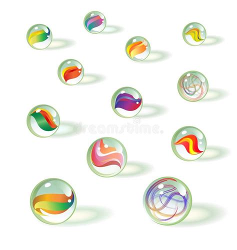 Set Of Colorful Realistic Glass Toy Marbles Stock Vector Illustration Of Nostalgia Games