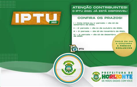 IPTU 2021 já está disponível para pagamento Secretaria de Finanças