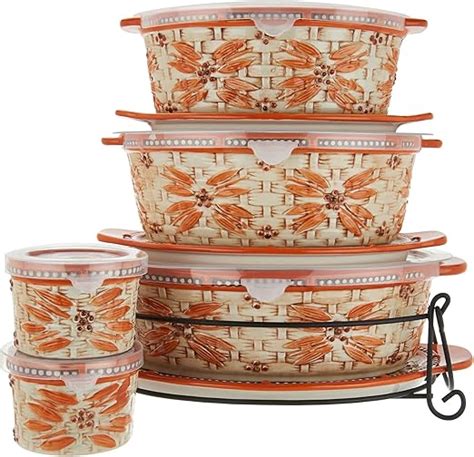 Amazon Temp Tations Ovenware Temp Tations Basketweave Set Of 3