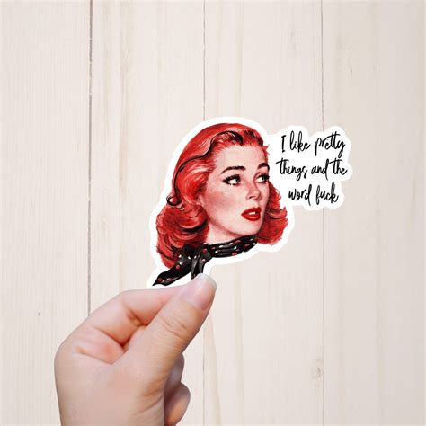 Funny Inappropriate Sticker Retro Housewife I Like Pretty Things And