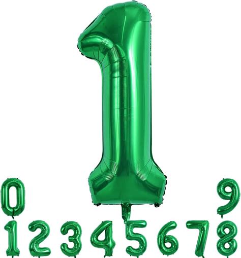 Toniful 40 Inch Dark Green Large Numbers Balloon 0 9