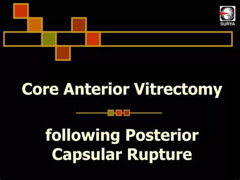 Ppt Core Anterior Vitrectomy Following Posterior Capsular Rupture Powerpoint Presentation Id