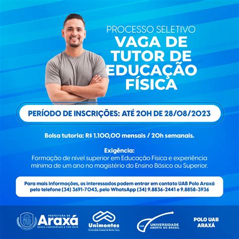 Polo Uab Arax Est Processo Seletivo Aberto Para Vaga De Tutor Em