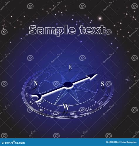 Abstract Background Blue Compass In Space Illustration Stock Vector