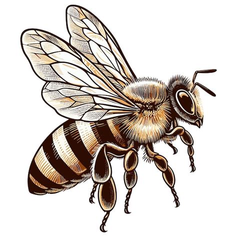 Ilustración de abeja vectorial colorida abeja de miel para fondo blanco