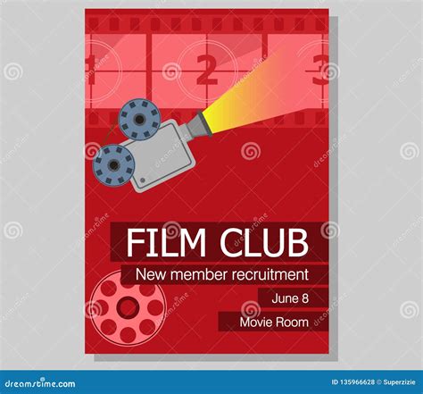 Film Club Member Recruitment Poster Stock Vector - Illustration of ...