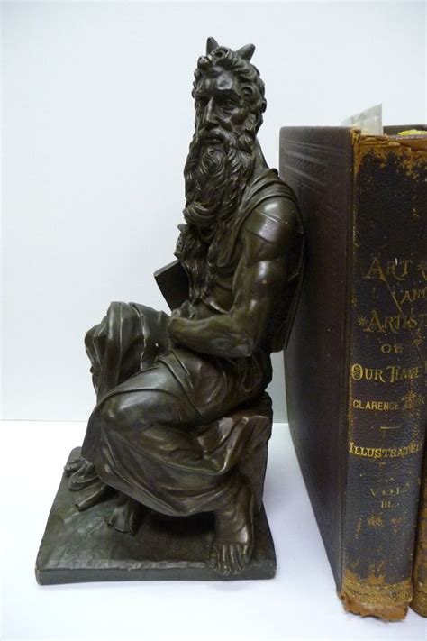 Vintage statue MICHELANGELO'S MOSES horns large ceramic