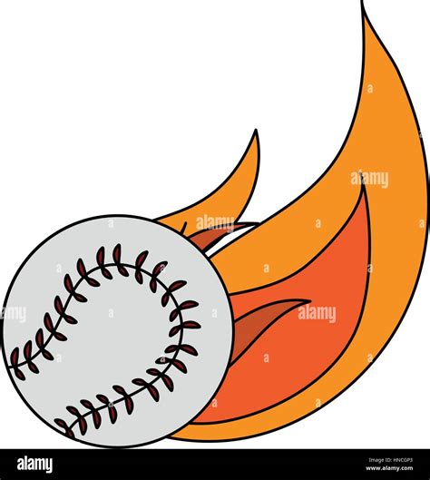 baseball on fire over white background. vector illustration Stock ...