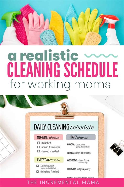 Easy Printable Cleaning Schedule For Working Moms