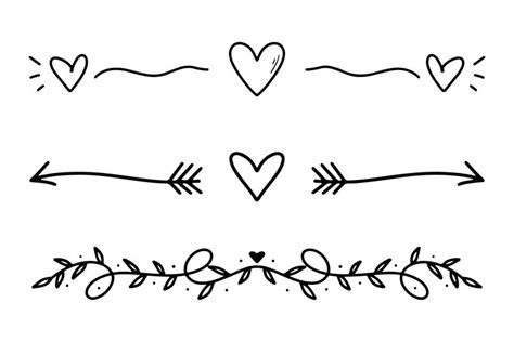 Love Dividers Sketch Hand Drawn Romantic Divider 1374147