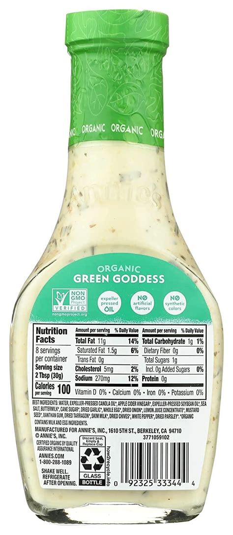 Annies Green Goddess Salad Dressing 8 Fl Oz Certified Organic And Non Gmo