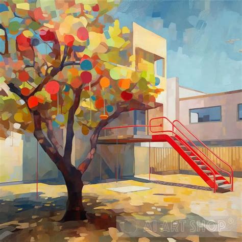 Abstract Painting of Apple Tree