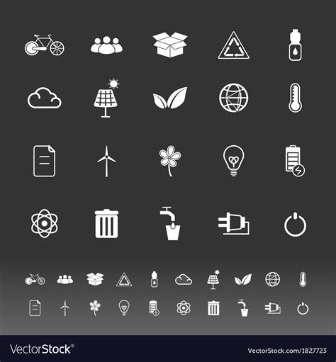 Ecology Icons On Gray Background Royalty Free Vector Image