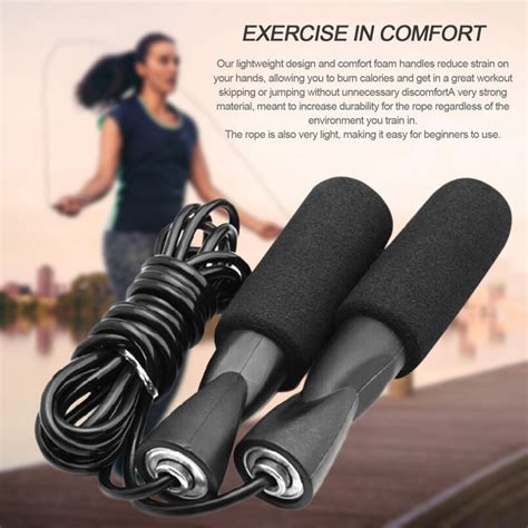 Aerobic Exercise Boxing Skipping Adjustable Jump Rope Black BEAST GEAR