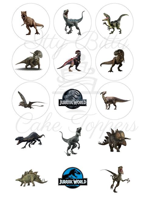 Jurassic Park World Edible Cupcake Cookie Toppers Itty Bitty Cake