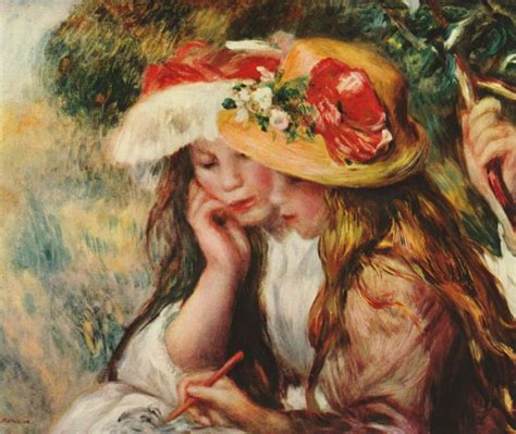 Pierre Auguste Renoir Two Girls Reading In The Garden 5546 Cm