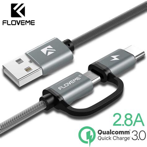 Jual Floveme Kabel Charger In Braided Micro Usb Usb Type C M