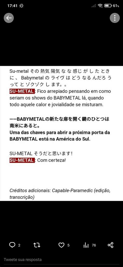 BABYMETAL Amore On Twitter RT HikaroBMBrazil Finally Babymetal