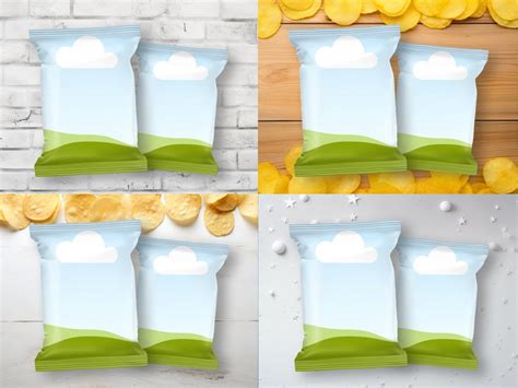 Chip Bag Smart Mock Up Canva Drag And Drop Template 12 Etsy