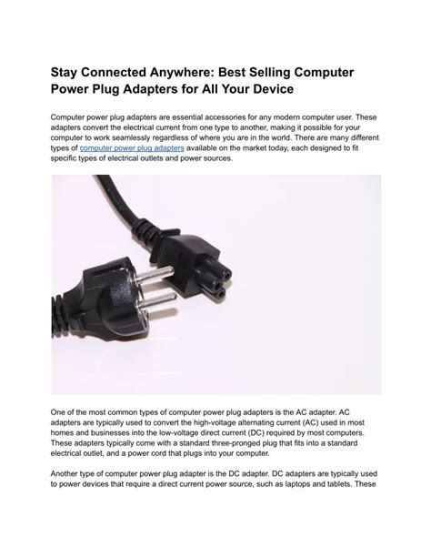 Ppt Stay Connected Anywhere Best Selling Computer Power Plug