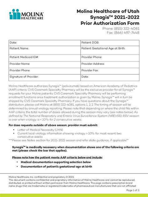 Fillable Online Molina Healthcaremolina Medicare Prior Authorization