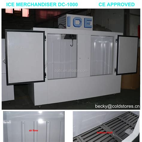 Gas Station Bagged Ice Storage Freezer With 2 Glass Door Or Solid Doors