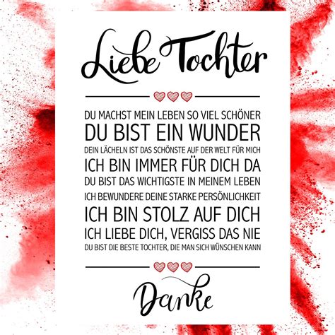 Liebe Tochter Kunstdruck Poesia Idee