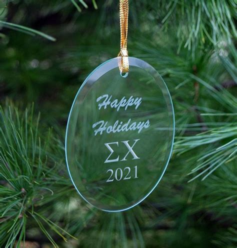 Sigma Chi Holiday Glass Oval Ornaments Sale 1755 Greek Gear®