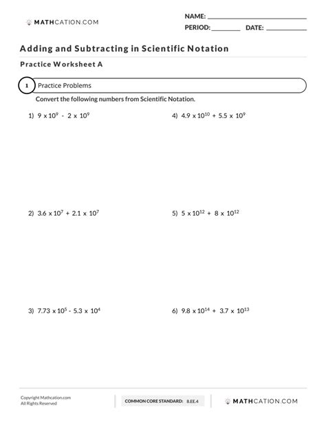 Scientific Notation Worksheets Math Monks Worksheets Library