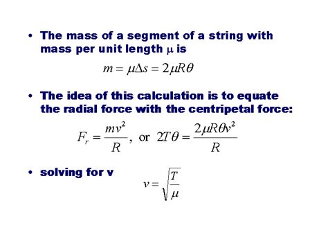 The Mass Of A Segment Of A String With Mass Per Unit Length Is