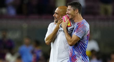 Spotkanie Gwiazd Na Meczu Fc Barcelona Vs Manchester City Lewandowski