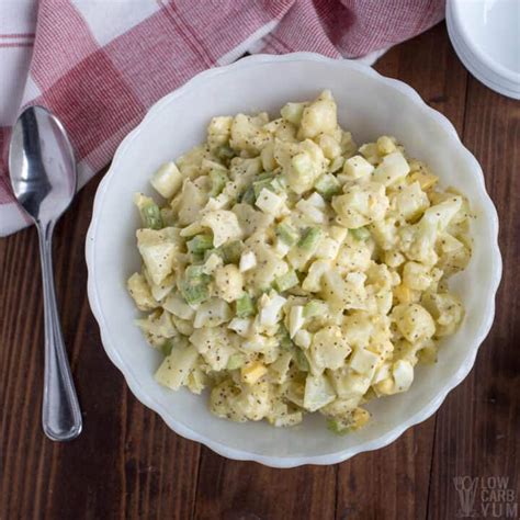 Mock Low Carb Potato Salad Keto Cauliflower Salad Low Carb Yum