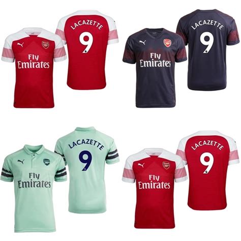 Arsenal 9 Alexandre Lacazette Home Away Third Football Soccer Jerseys