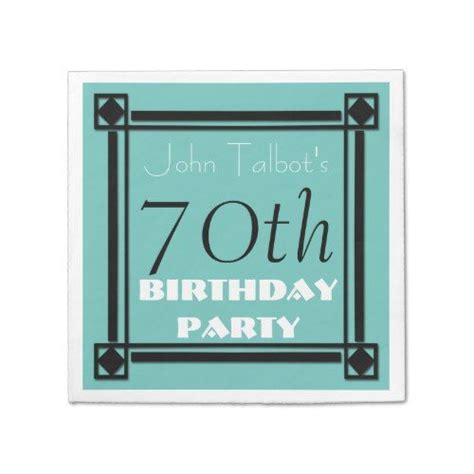 70th Birthday Party Retro Frame Paper Napkins Birthday Party Paper