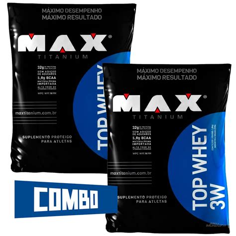 Top Whey 3W Refil 3 6kg Max Titanium Meu Mundo Fit