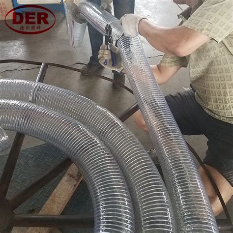 Clear PVC Spring Spiral Steel Wire Reinforced Water Fuel Suction